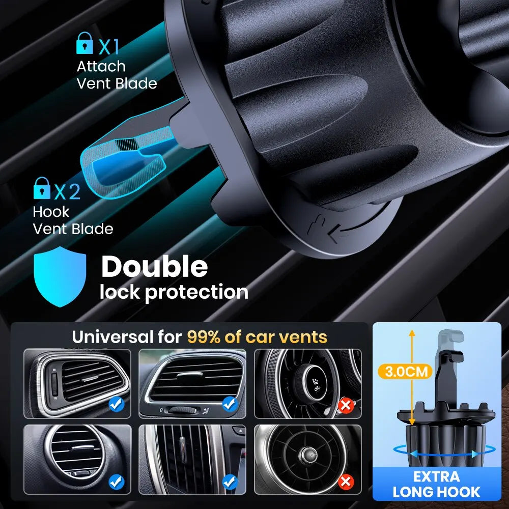 AeroMount™ Magnetic Air Vent Phone Holder or Aerofinds Ultra-Lock Car Phone Mount