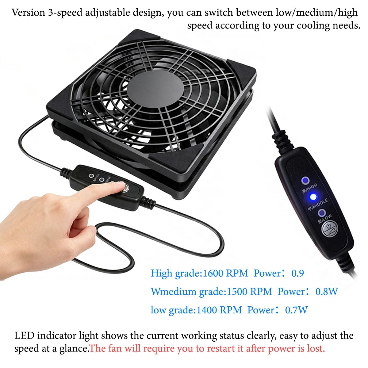 "AeroFlow™ - 3-Speed Silent USB Desktop Fan"