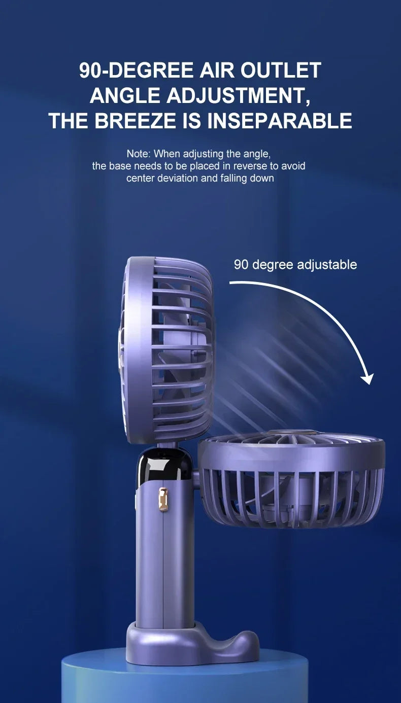 "AeroDisplay™ - 5-Speed Foldable Fan with Phone Stand & LED Screen"
