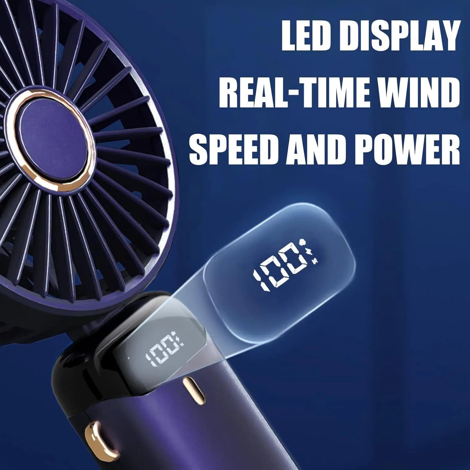 "AeroPro™ - 5-Speed Rechargeable Desk & Handheld Fan"