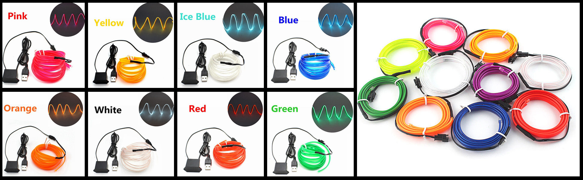 AeroGlow™ Car Interior LED Neon Strip or Aerofinds Ambient Atmosphere Lighting