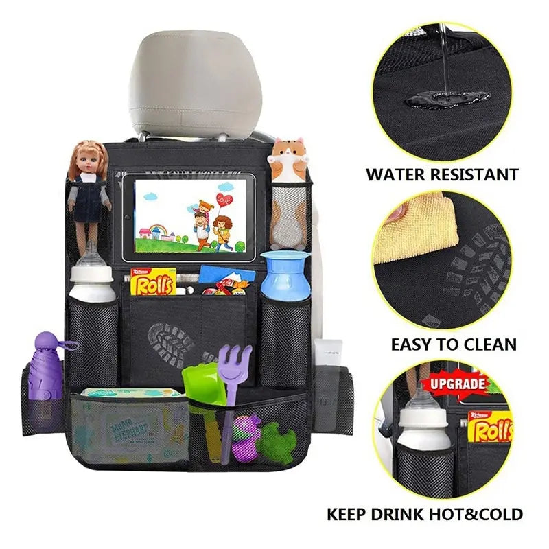 AeroPack™ Backseat Organizer & Tablet Holder or Aerofinds Multi-Pocket Car Seat Protector