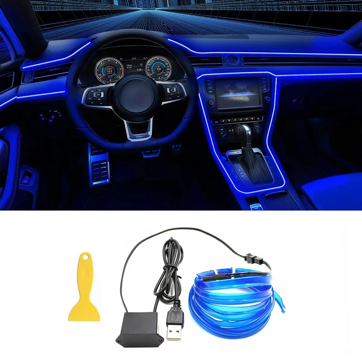 AeroGlow™ Car Interior LED Neon Strip or Aerofinds Ambient Atmosphere Lighting