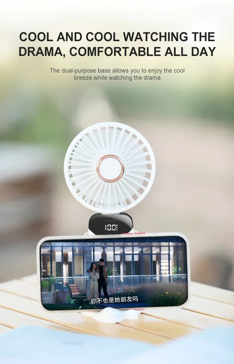 "AeroCool Neck & Desk™ - 5-Speed Foldable Mini Fan"