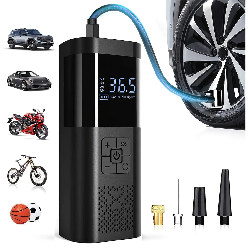 AeroInflate™ Cordless Portable Air Compressor or Aerofinds Digital 150PSI Tire Pump