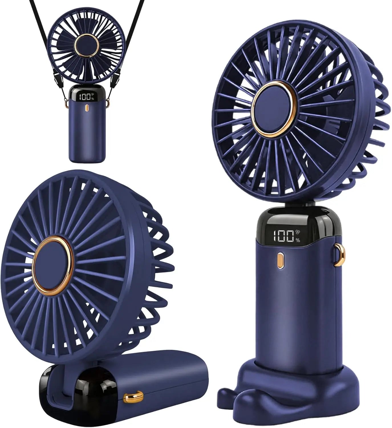 "AeroPro™ - 5-Speed Rechargeable Desk & Handheld Fan"