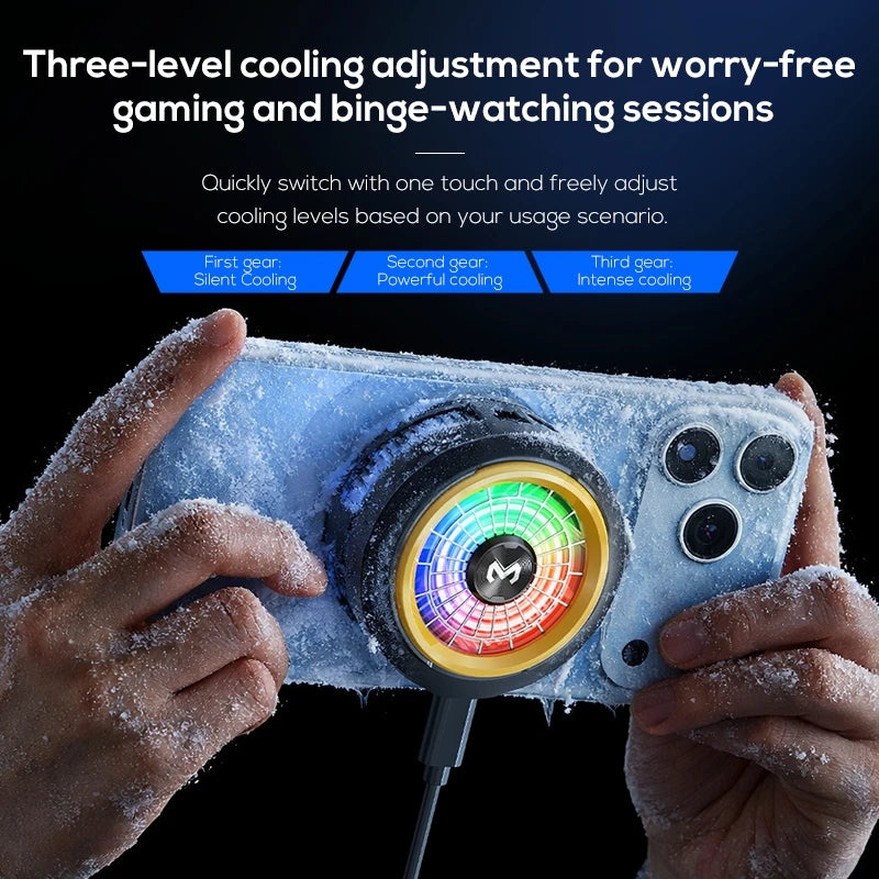 "AeroFreeze™ - Magnetic RGB Semiconductor Phone Cooler"
 