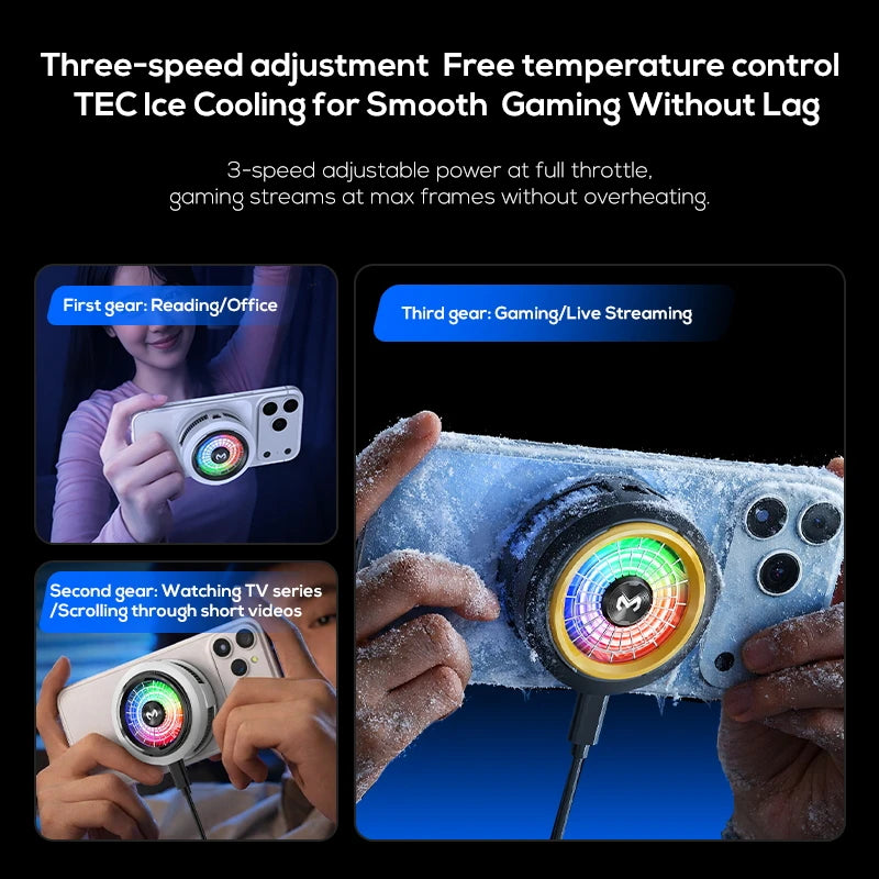 "AeroFreeze™ - Magnetic RGB Semiconductor Phone Cooler"
 