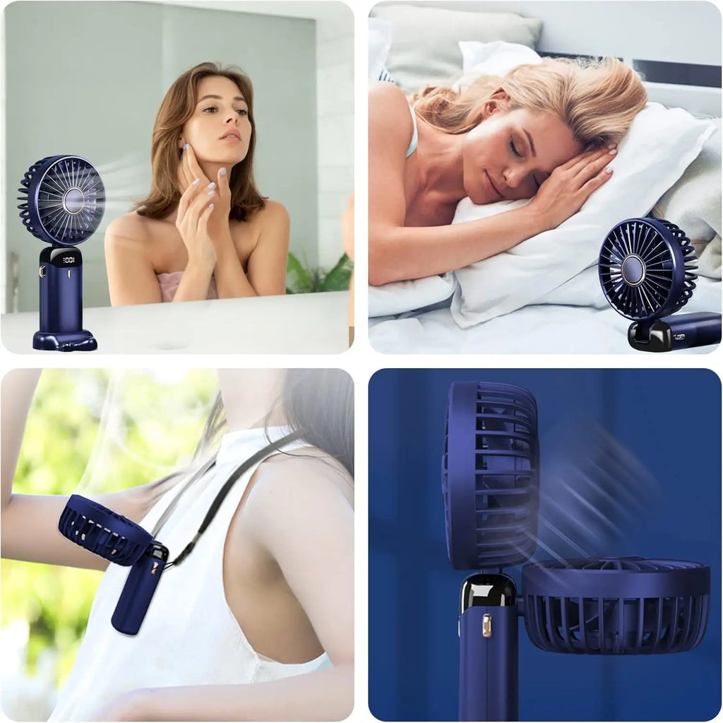 "AeroPro™ - 5-Speed Rechargeable Desk & Handheld Fan"