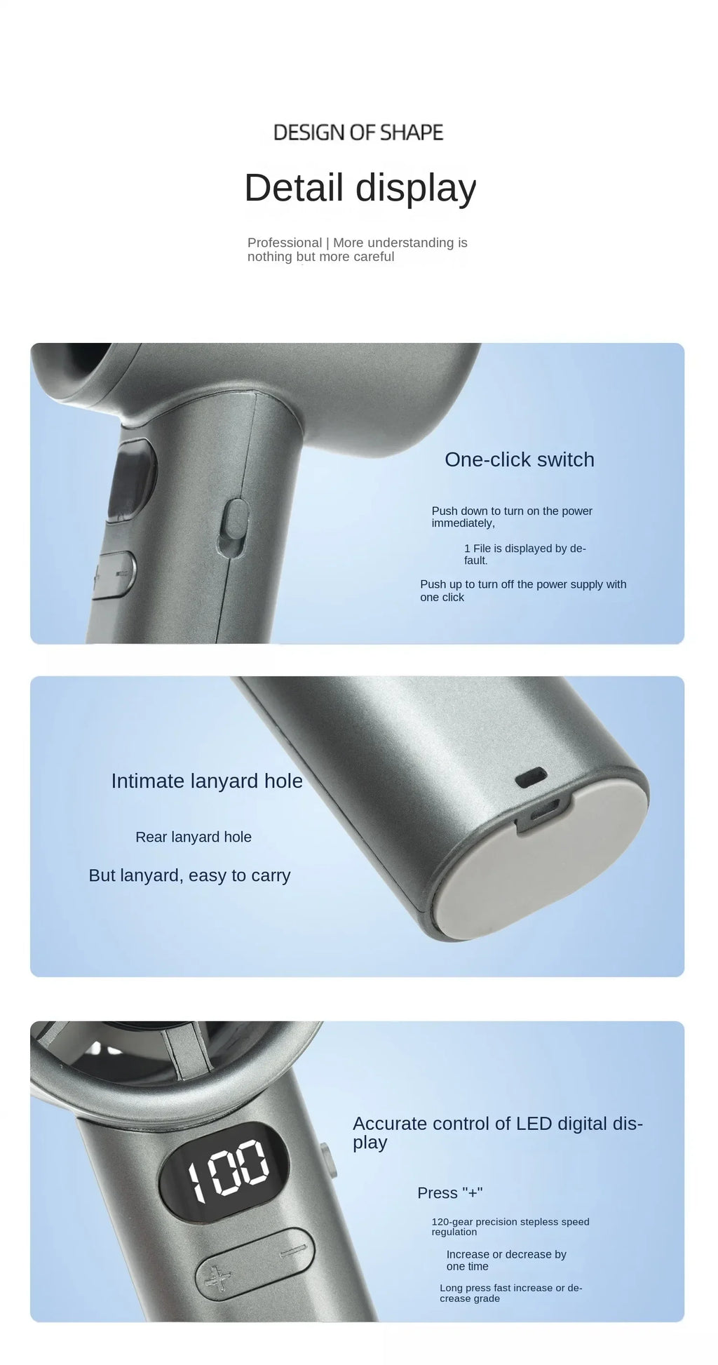 "AeroBlast™ - 120-Speed Bladeless Handheld Fan"