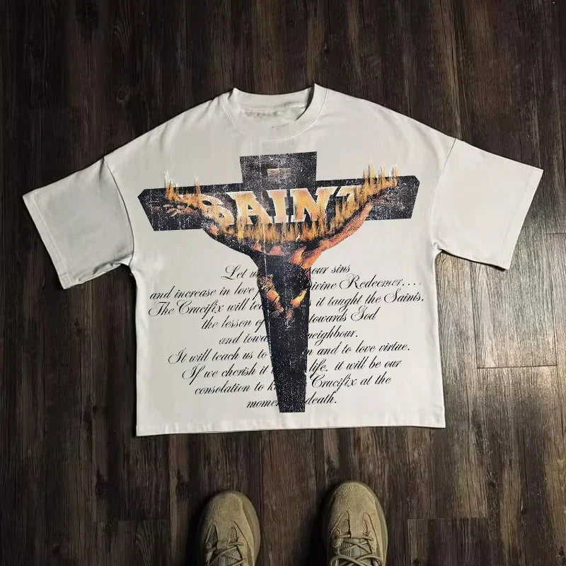 "Vintage Oversized Streetwear Graphic Tee"