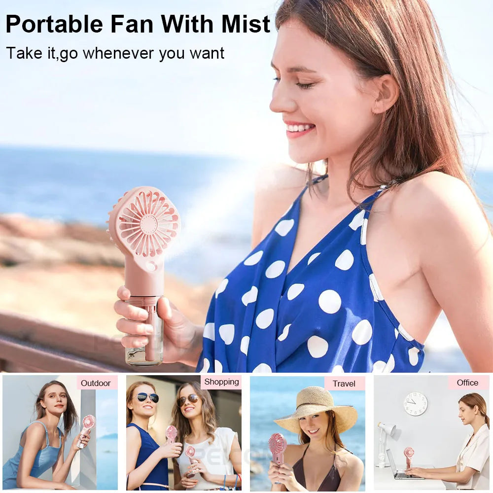 "AeroMist™ - Portable USB Water Humidifier Hand Fan"