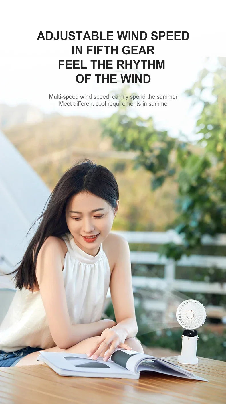 "AeroCool Neck & Desk™ - 5-Speed Foldable Mini Fan"