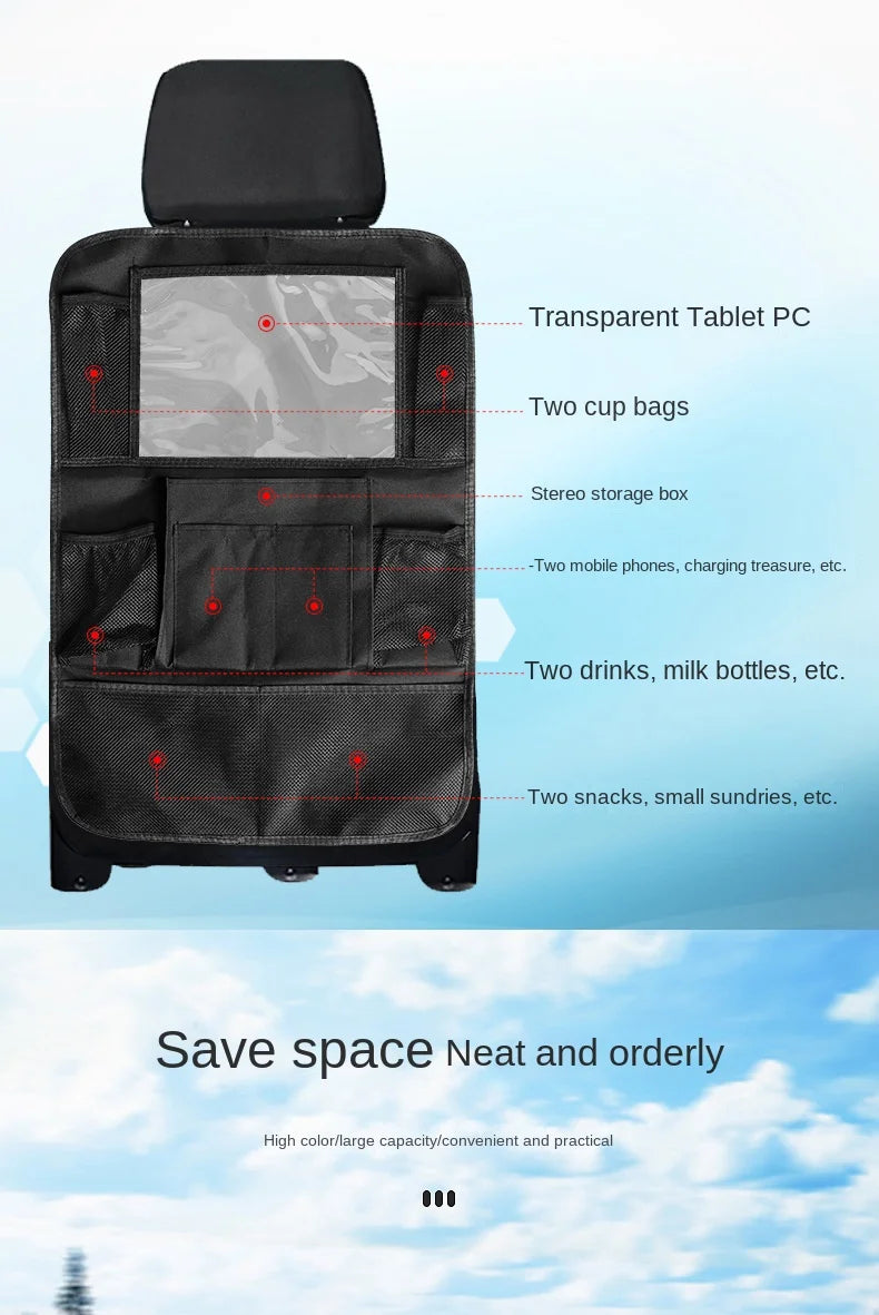 AeroPack™ Backseat Organizer & Tablet Holder or Aerofinds Multi-Pocket Car Seat Protector