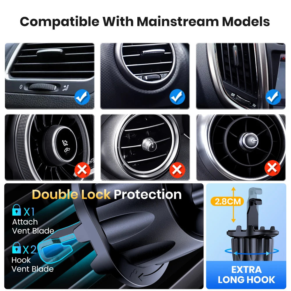 AeroMount™ Magnetic Air Vent Phone Holder or Aerofinds Ultra-Lock Car Phone Mount