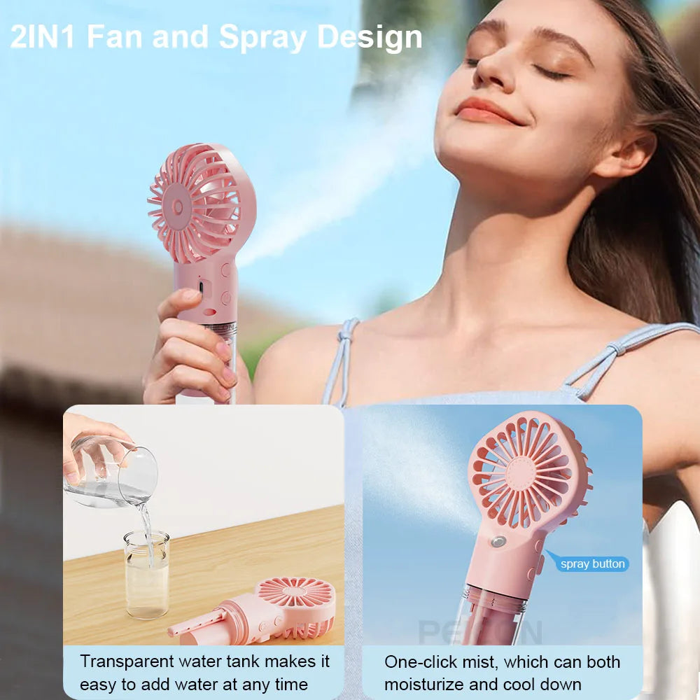 "AeroMist™ - Portable USB Water Humidifier Hand Fan"