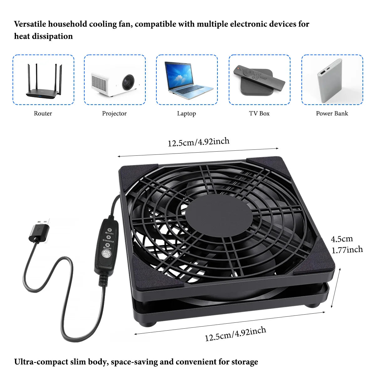 "AeroFlow™ - 3-Speed Silent USB Desktop Fan"