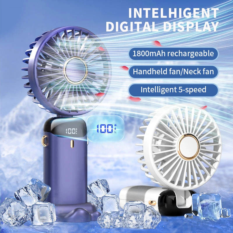 "AeroCool Neck & Desk™ - 5-Speed Foldable Mini Fan"