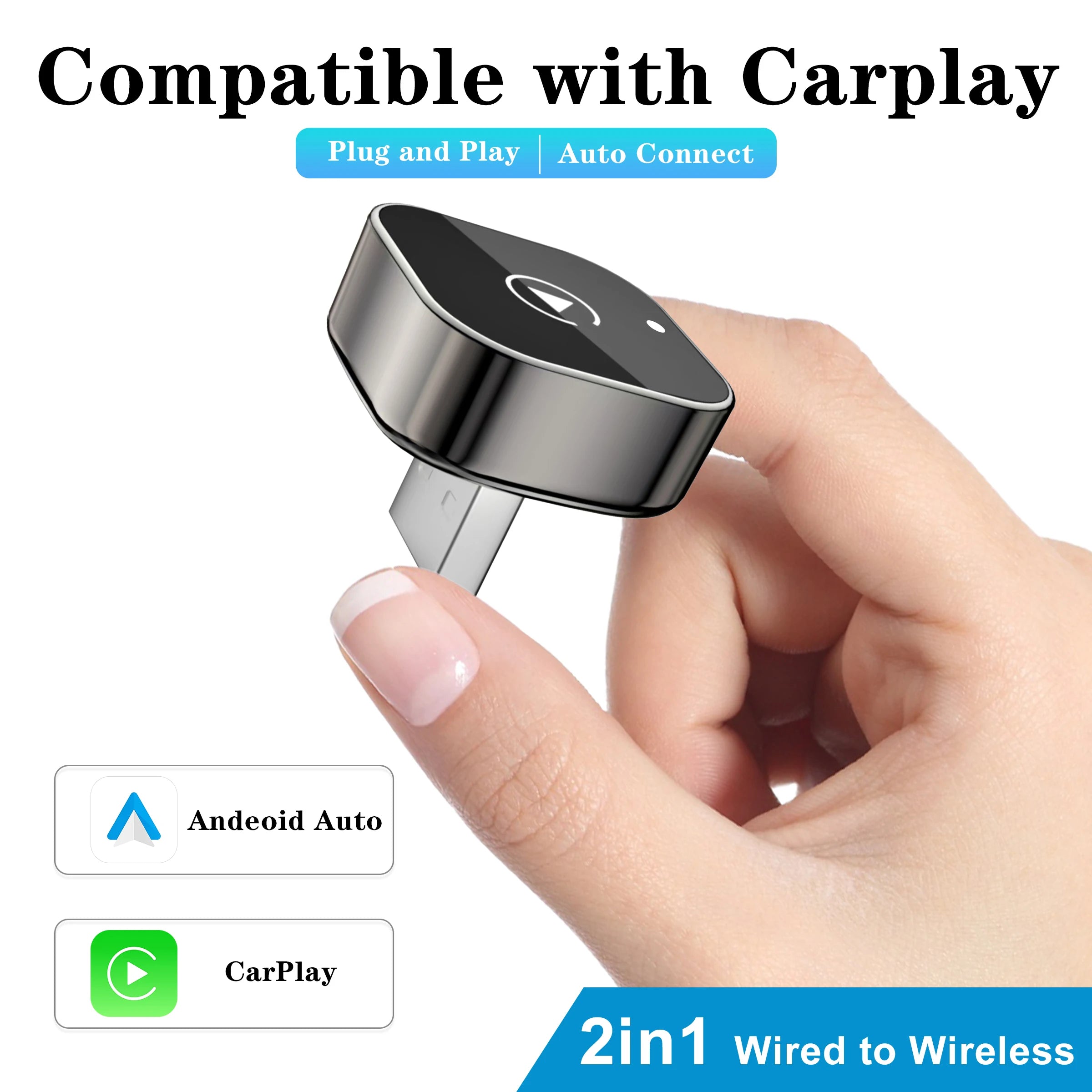 AeroCast™ Wireless CarPlay Adapter or Aerofinds Plug & Play Wireless CarPlay Dongle