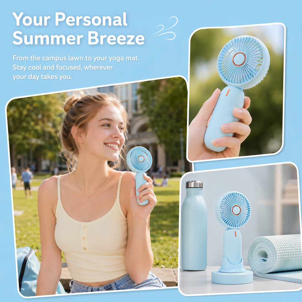 "AeroPocket™ - USB-C Rechargeable Mini Hand Fan"